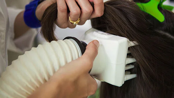 Close up view of the heated air device for dehydrating head lice by Lice Clinics of America - Columbus, OH